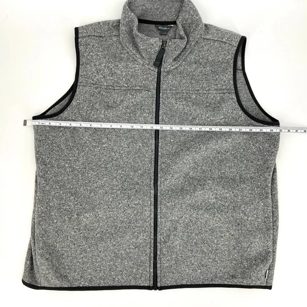 Eddie Bauer Womens Gray Radiator Fleece Sleeveless Full Zip Vest Size 2XL